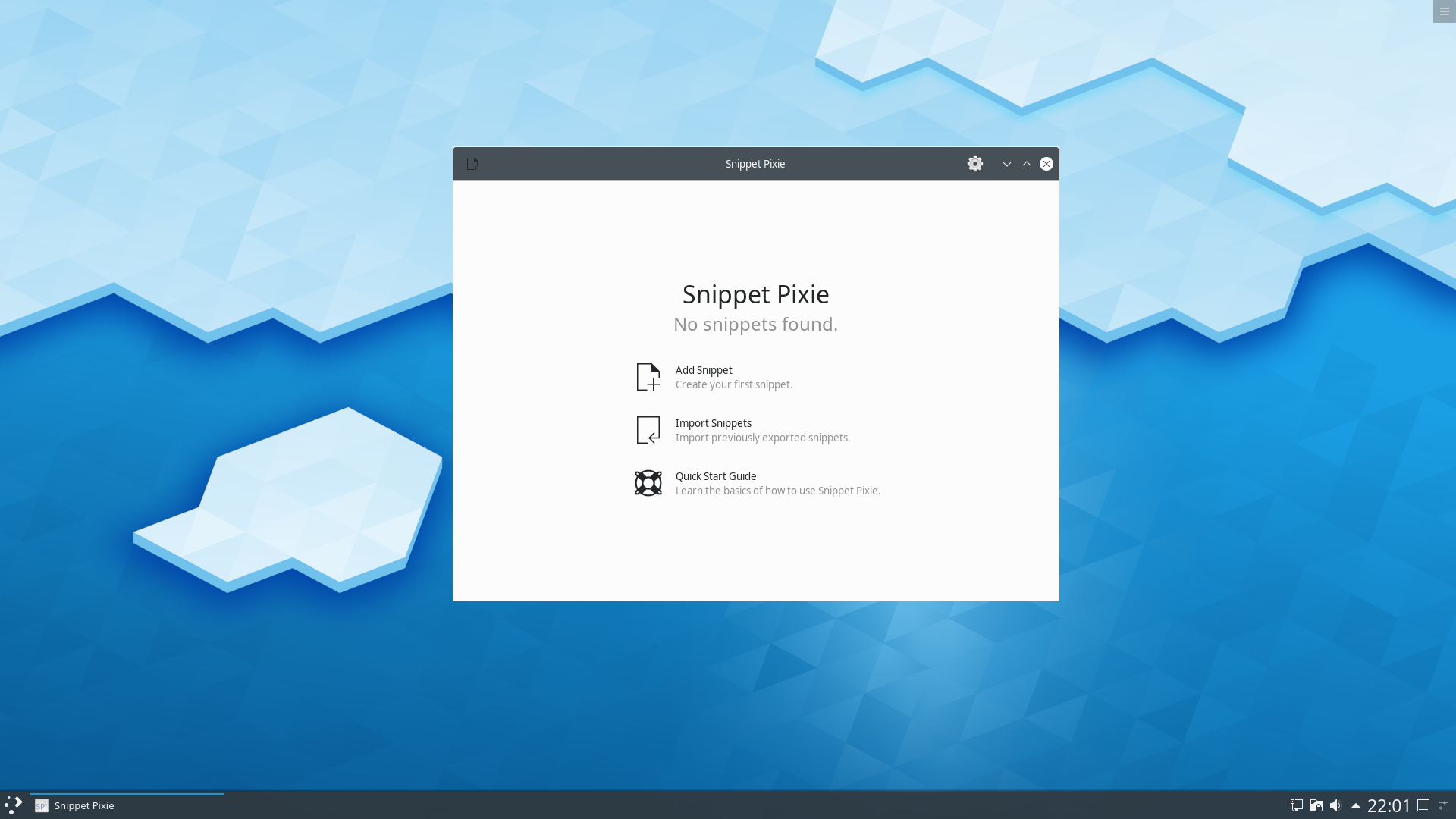 Snippet Pixie on KDE Neon